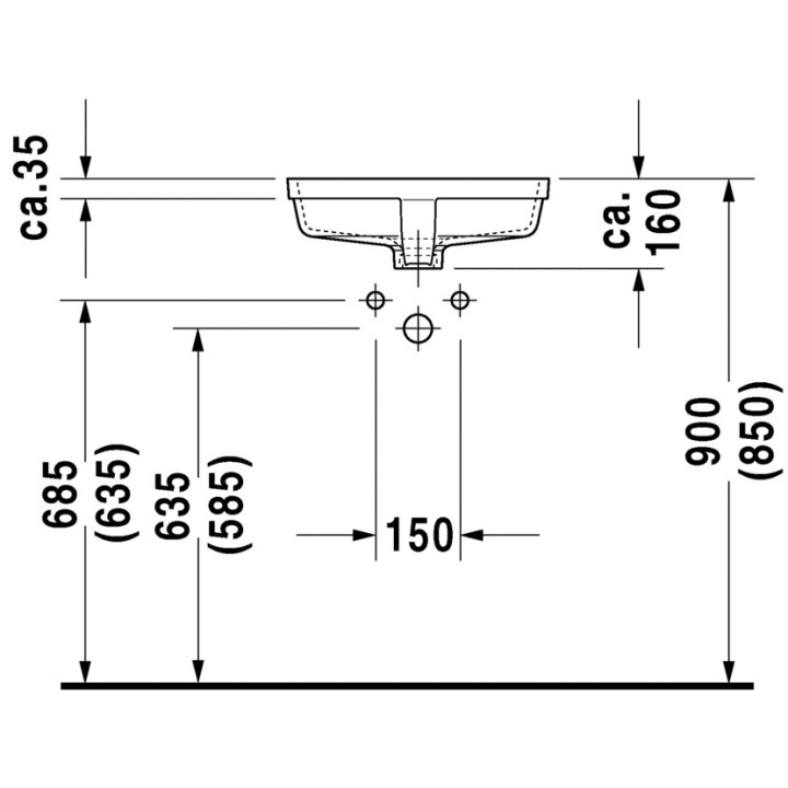 Umywalka Duravit Vero 430x315 mm, podblatowa- sanitbuy.pl