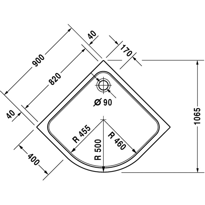 Brodzik Duravit D-Code półokrągły 90x90 cm- sanitbuy.pl