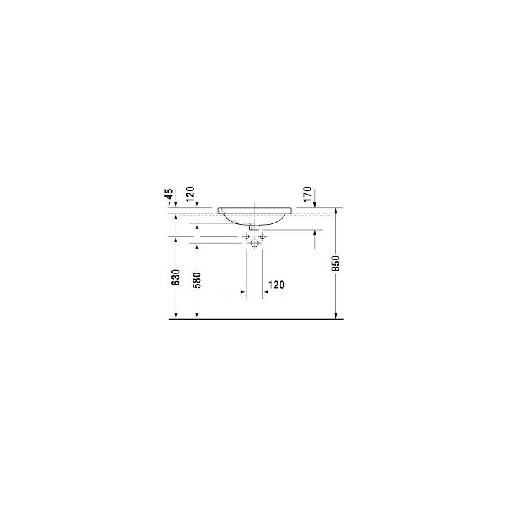  Umywalka nablatowa, Duravit DuraStyle, 560x455 mm, 1-otworowa, Biały Alpin- sanitbuy.pl