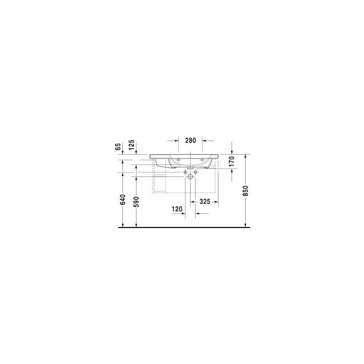  Umywalka Duravit DuraStyle 800x480 mm, komora z prawej strony, 1 - otworiwa, Biały Alpin- sanitbuy.pl