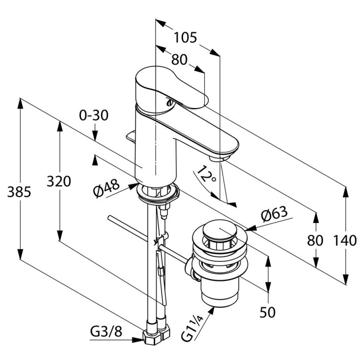 Jednouchwytowa bateria umywalkowa DN 10 Kludi Objekta, wysokość 140- sanitbuy.pl