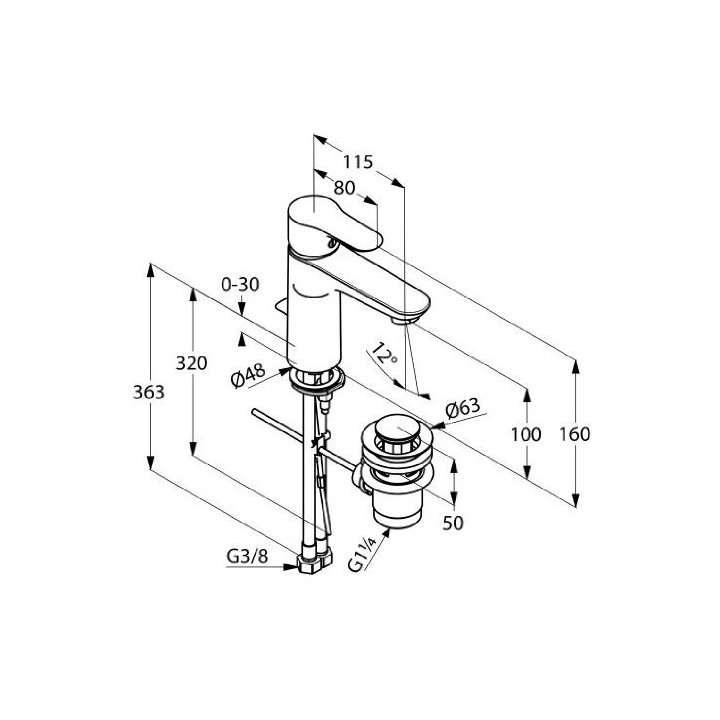 Jednouchwytowa bateria umywalkowa DN 10 Kludi Objekta, wysokość 160- sanitbuy.pl