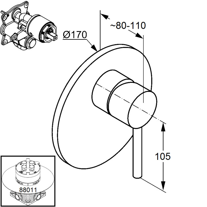 Podtynkowa bateria natryskowa Kludi Bozz- sanitbuy.pl