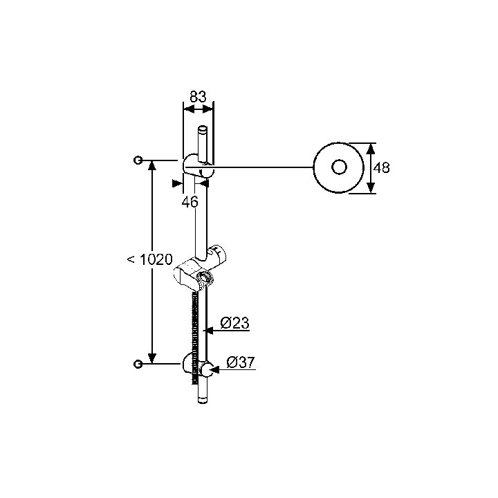 Pręt ścienny Kludi A-QAv L=1100 mm- sanitbuy.pl