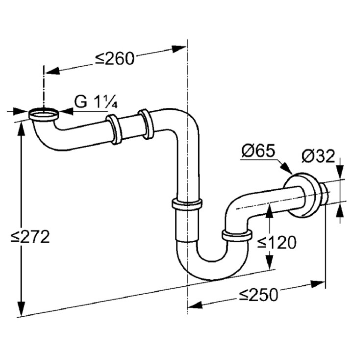Syfon do montażu w miejscach niedostępnych Kludi - sanitbuy.pl