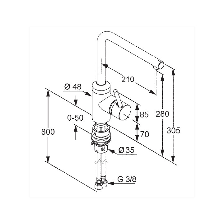 Jednouchwytowa bateria kuchenna Bajonett DN 10 Kludi L-ine- sanitbuy.pl