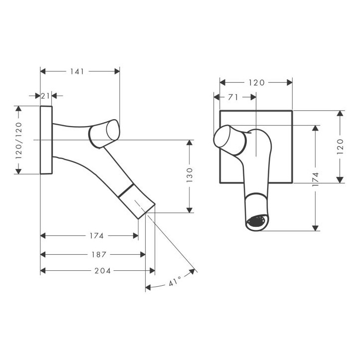 Bateria umywalkowa ścienna AXOR Strack Organic- sanitbuy.pl