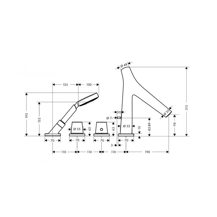 Element zewnętrzny do baterii wannowej AXOR Starck Organic - sanitbuy.pl