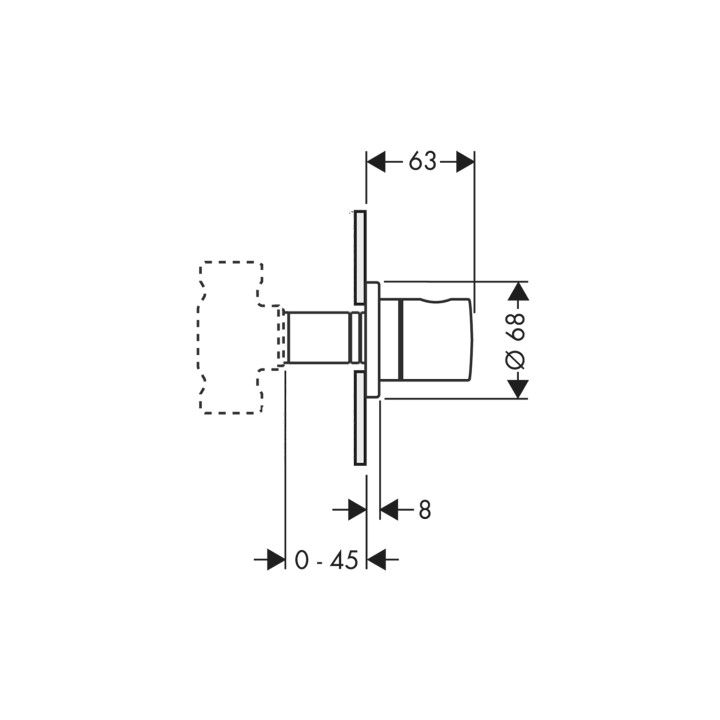 Zawór odcinający  Axor Uno 2 podtynkowy- sanitbuy.pl