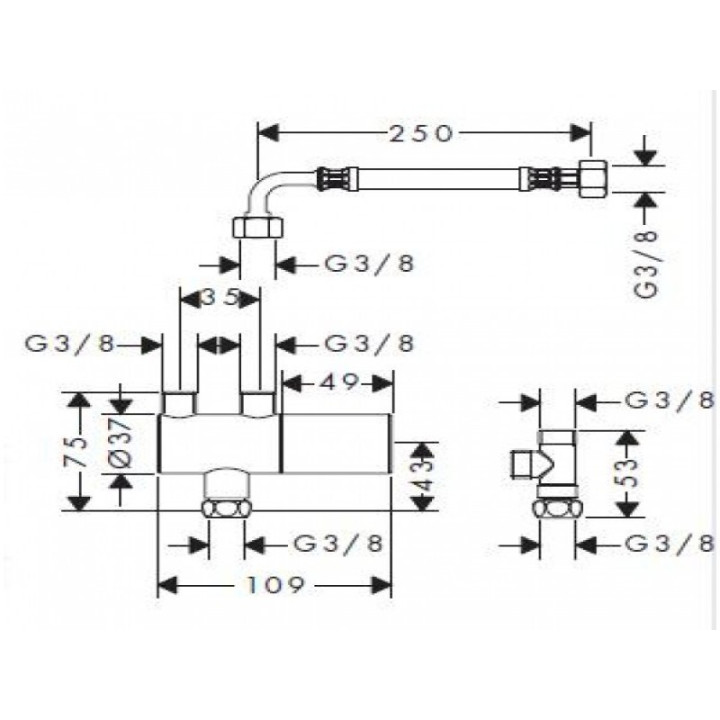Termostat na zaworki kątowe G 3/8- sanitbuy.pl