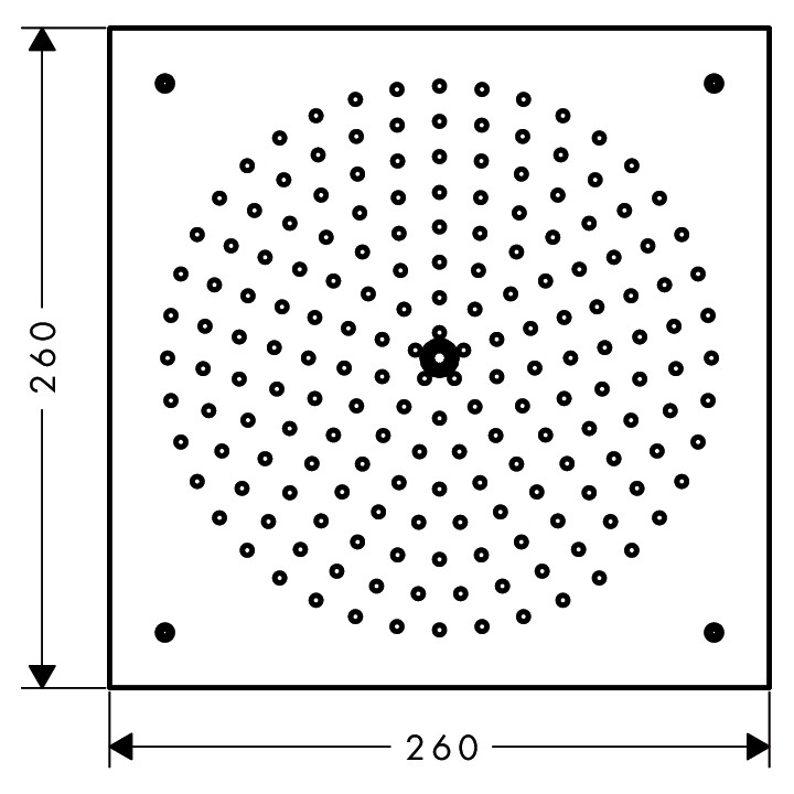 Głowica prysznicowa Hansgrohe Raindance 260 X 260 Air 1 jet- sanitbuy.pl