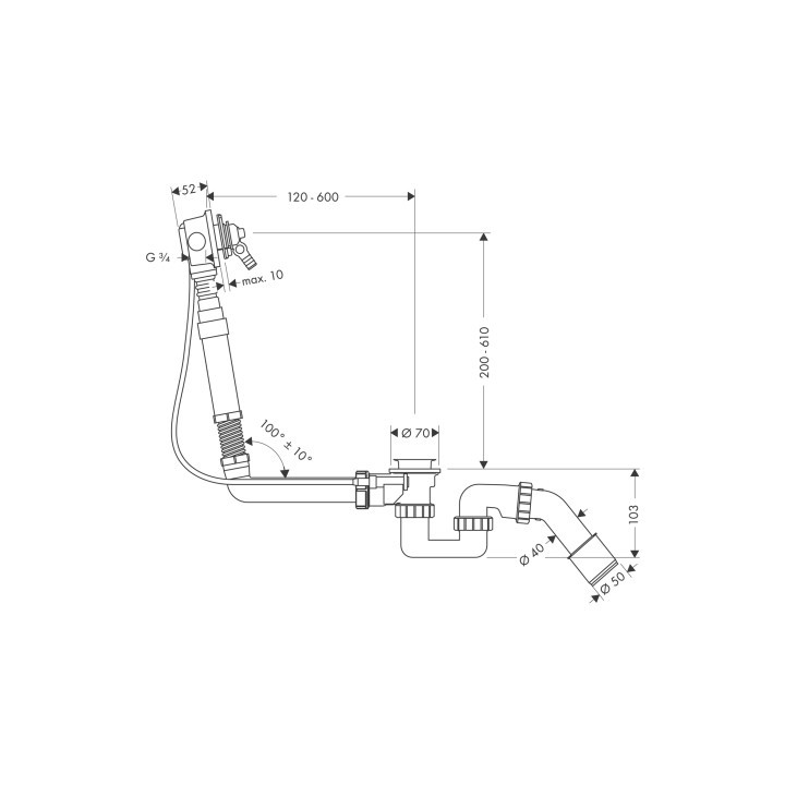 Exafill  wylewka wannowa Hansgrohe- sanitbuy.pl