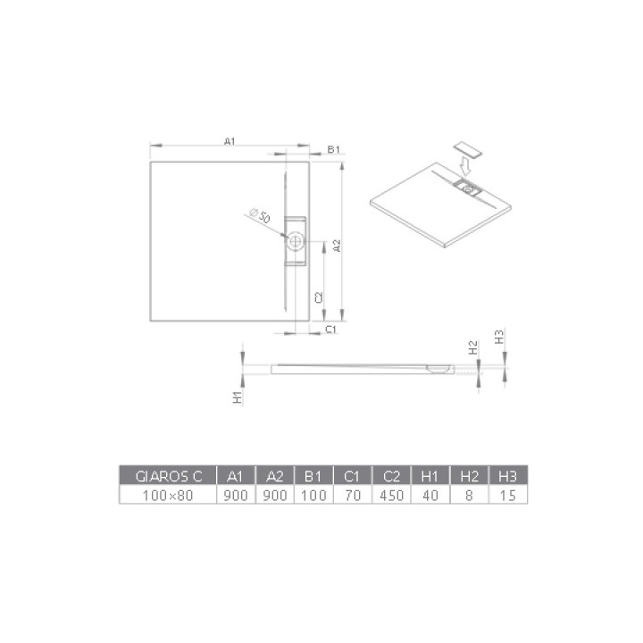 Brodzik Dolphi Radaway Giaros C 900x900- sanitbuy.pl