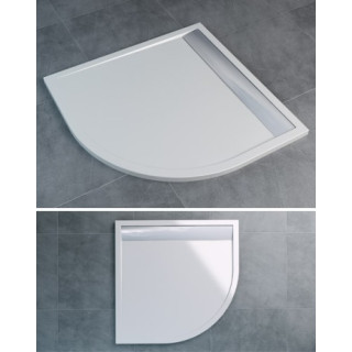 Brodzik SanSwiss Ila półokrągły 800x800mm, biały- sanitbuy.pl