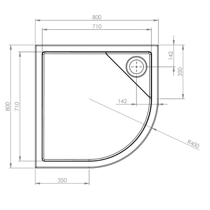 Brodzik Roca Malaga Rondo Flat  80x80x4 cm- sanitbuy.pl