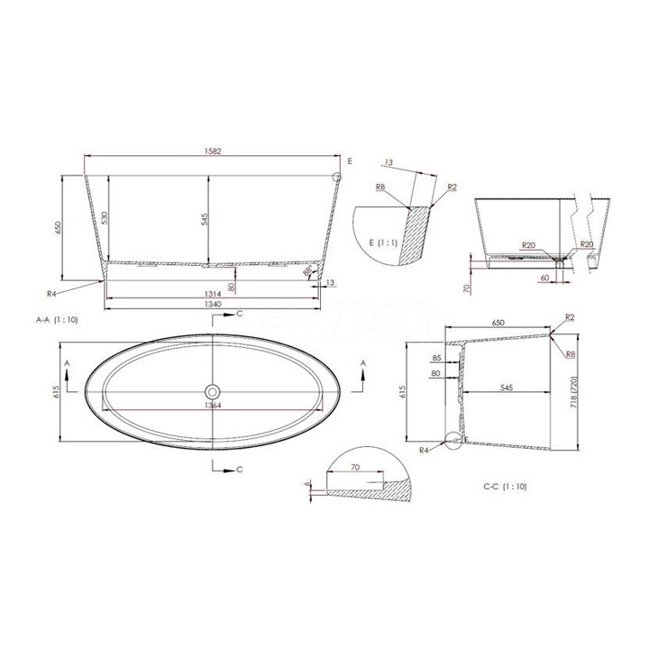 Wanna Marmite Vanja 159x72 cm- sanitbuy.pl