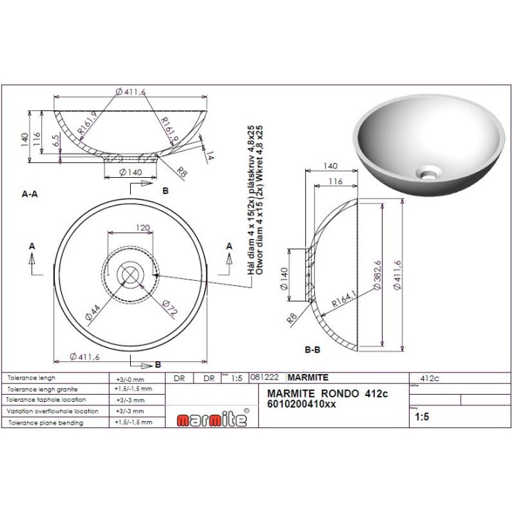 Umywalka Marmite Rondo- sanitbuy.pl