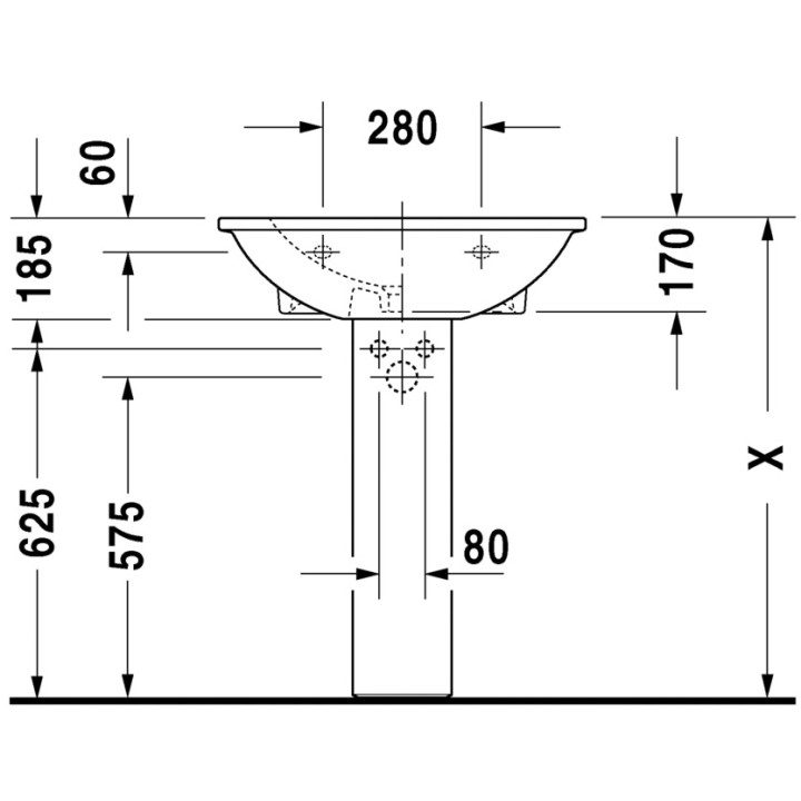 Umywalka Duravit Darling New 650x540 mm, jednootworowa- sanitbuy.pl