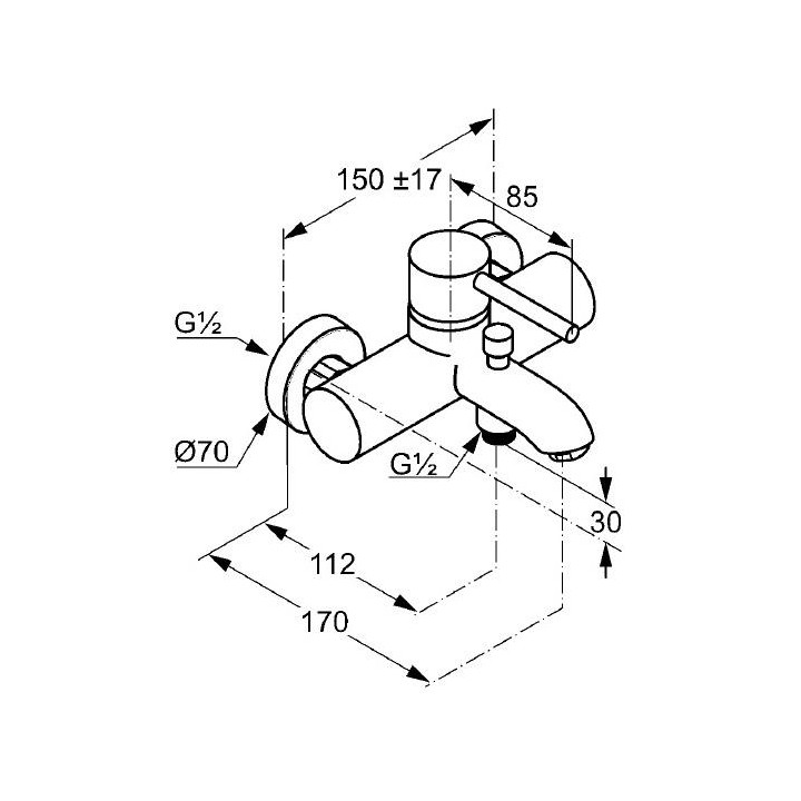 Bateria wannowa ścienna Kludi BOZZ- sanitbuy.pl
