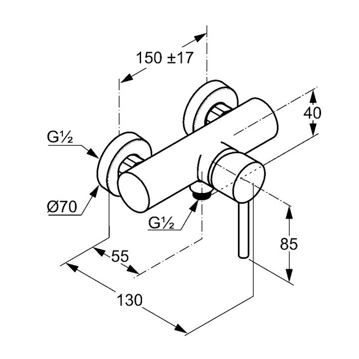 Bateria natryskowa ścienna Kludi BOZZ- sanitbuy.pl