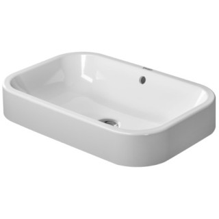 Umywalka stawiana na blat, Duravit Happy D. 600 mm, bezotworowa, Biały Alpin WonderGliss- sanitbuy.pl