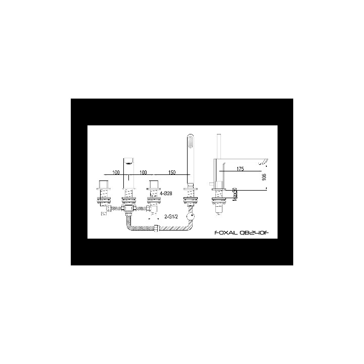 Bateria wannowa Kohlman Foxal 4 otworowa- sanitbuy.pl