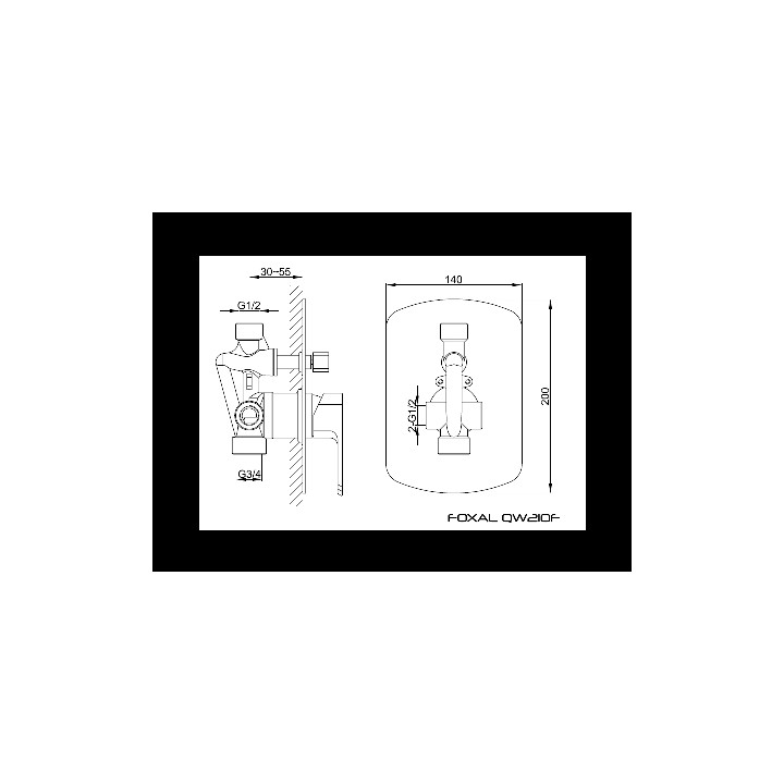 Bateria wannowa Kohlman Foxal podtynkowa- sanitbuy.pl