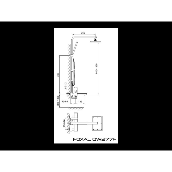 Zestaw prysznicowo-wannowy Kohlman Foxal - sanitbuy.pl