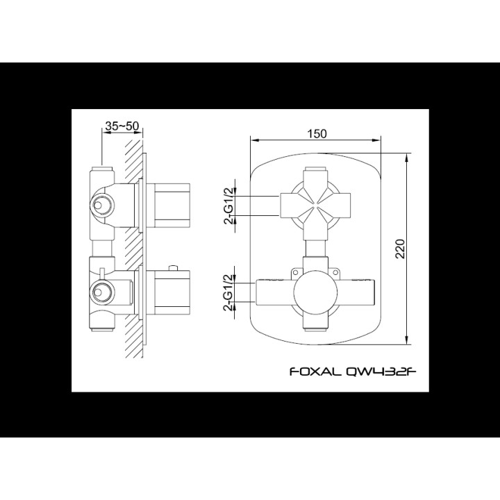 Bateria prysznicowo- wannowa  Kohlman Foxal termostatyczna- sanitbuy.pl
