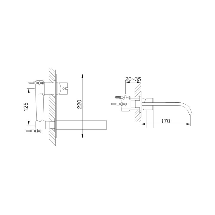 Bateria umywalkowa Kohlman Dexame ścienna podtynkowa - sanitbuy.pl