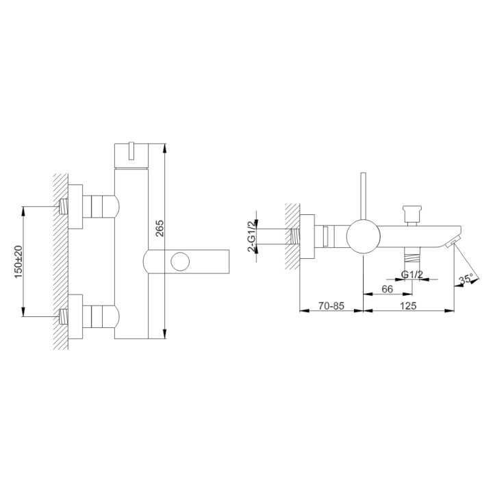 Bateria wannowa Kohlman Dexame - sanitbuy.pl