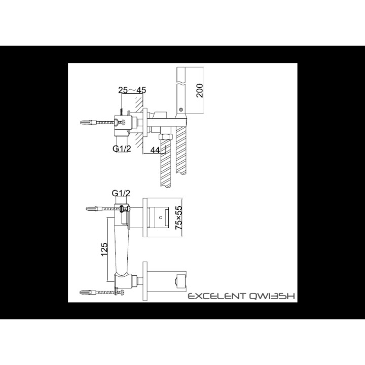 Bateria bidetowa Kohlman Excelent - bidetta, podtynkowa- sanitbuy.pl