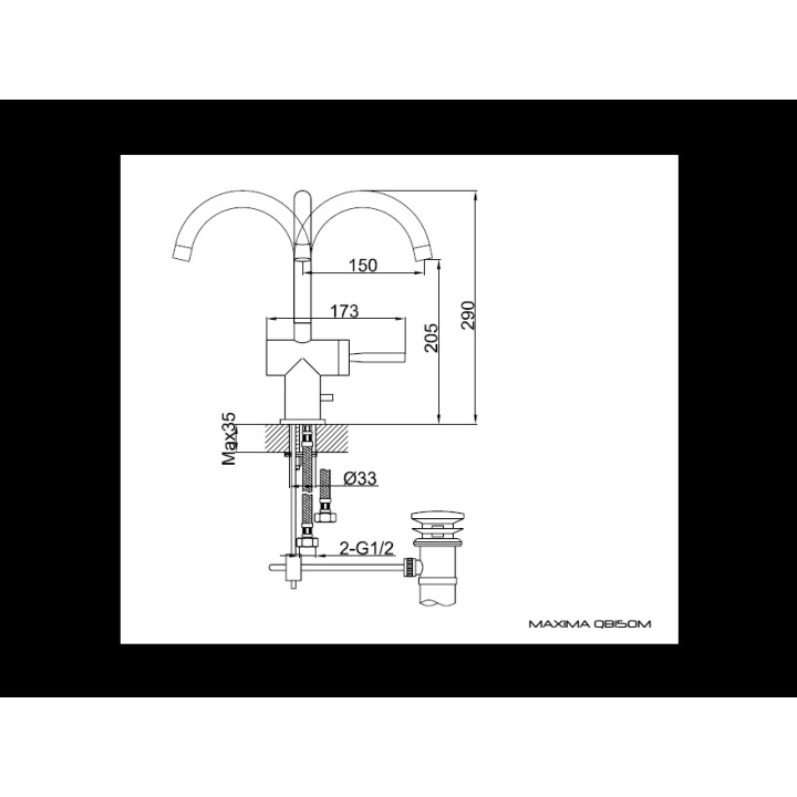 Bateria umywalkowa Kohlman Maxima - sanitbuy.pl