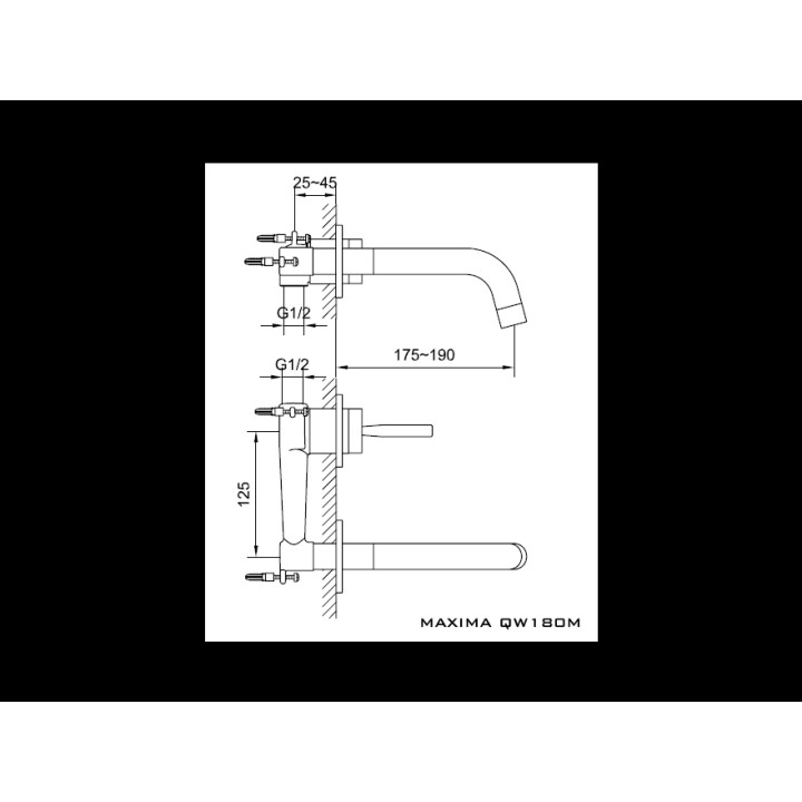 Bateria umywalkowa Kohlman Maxima podtynkowa ścienna - sanitbuy.pl