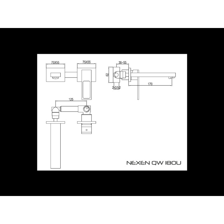 Bateria umywalkowa Kohlman Nexen  ścienna podtynkowa 2-otworowa- sanitbuy.pl