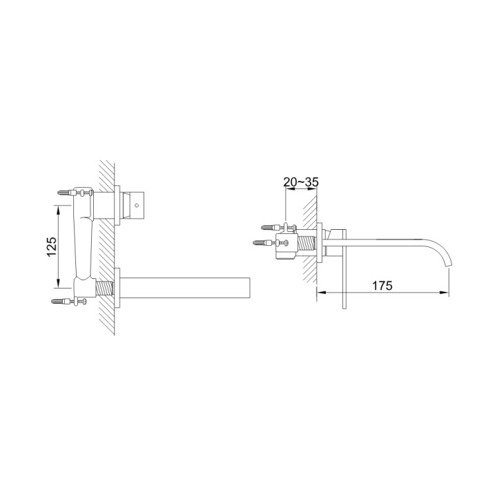 Bateria umywalkowa Kohlman Nexen-S ścienna - sanitbuy.pl