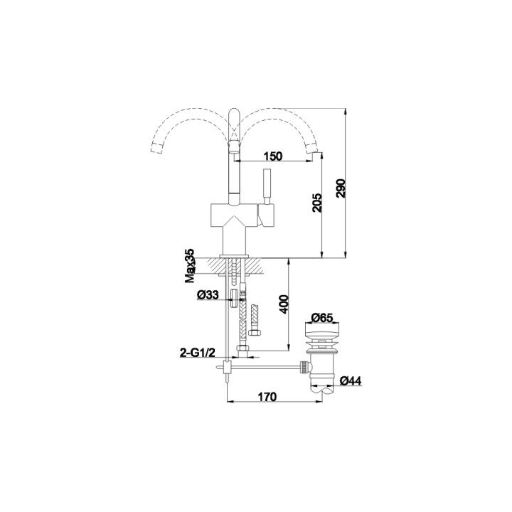 Bateria umywalkowa Kohlman Roxin- sanitbuy.pl
