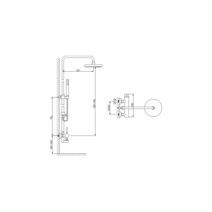 Zestaw wannowo- prysznicowy Kohlman Lexis  z deszczownicą 20 cm- sanitbuy.pl