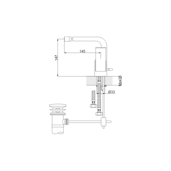 Bateria bidetowa Kohlman Saxo- sanitbuy.pl