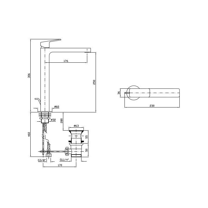 Bateria umywalkowa Zucchetti Jingle wysoka- sanitbuy.pl