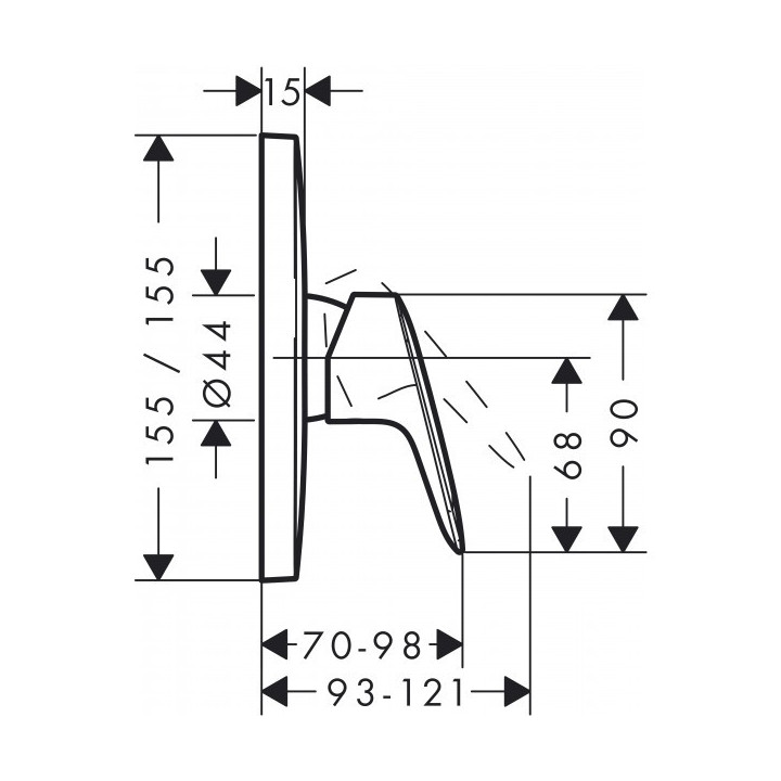 Bateria prysznicowa  Hangrohe Logis podtynkowa, element zewnętrzny- sanitbuy.pl