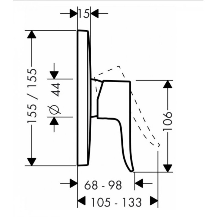 Bateria prysznicowa  Hansgrohe  Metris, podtynkowa, element zewnętrzny- sanitbuy.pl