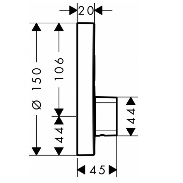 Bateria prysznicowa termostatyczna Hansgrohe  ShowerSelect S, podtynkowa, element zewnętrzny- sanitbuy.pl
