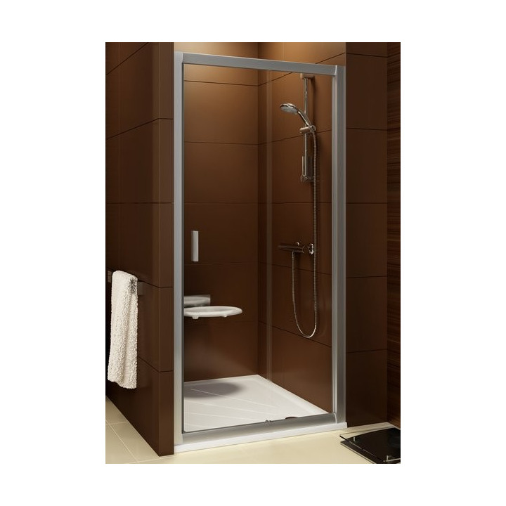 Drzwi prysznicowe BLDP2 100 Ravak Blix, przesuwane, dwuelementowe, białe + grape- sanitbuy.pl