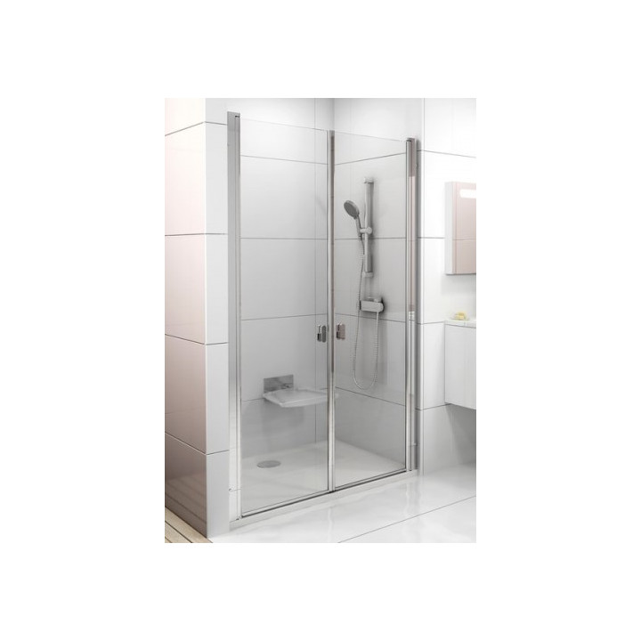 Drzwi prysznicowe dwuelementowe CSDL2 100 Ravak Chrome, połysk + transparent- sanitbuy.pl