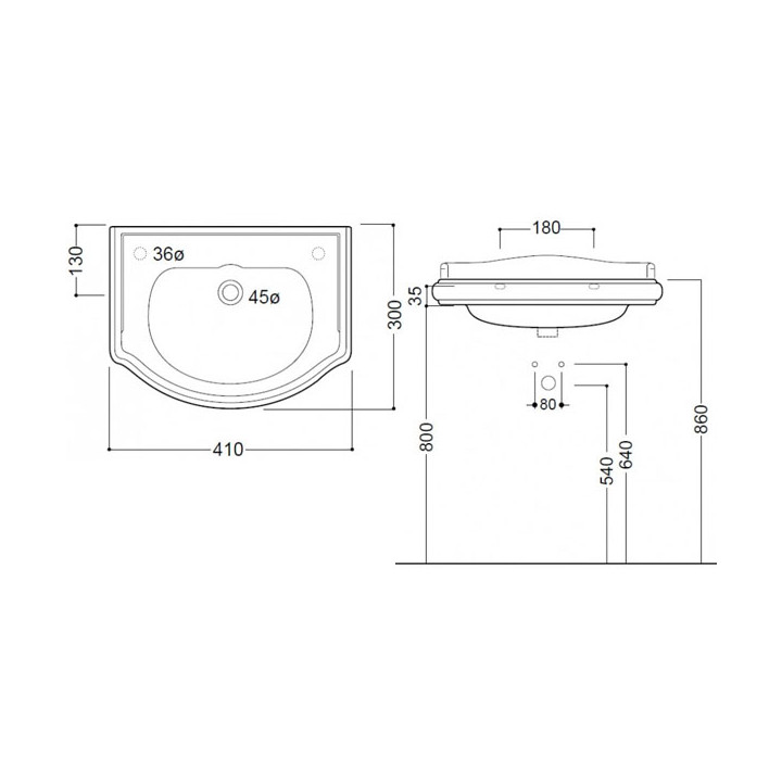 Umywalka Kerasan Retro 41x32cm- sanitbuy.pl