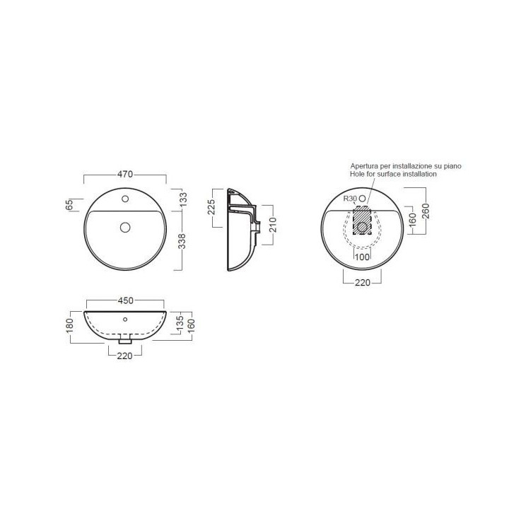 Umywalka Hatria Happy Hour 47x47 cm- sanitbuy.pl