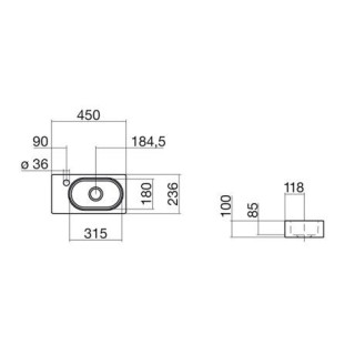Umywalka Alape WT.XXS450.R 450x236 mm- sanitbuy.pl