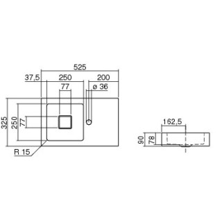 Umywalka Alape WT.QS525H.L 525x325 mm- sanitbuy.pl