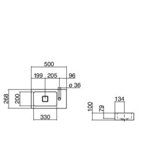 Umywalka Alape WT.XS500H.L 500x268 mm- sanitbuy.pl